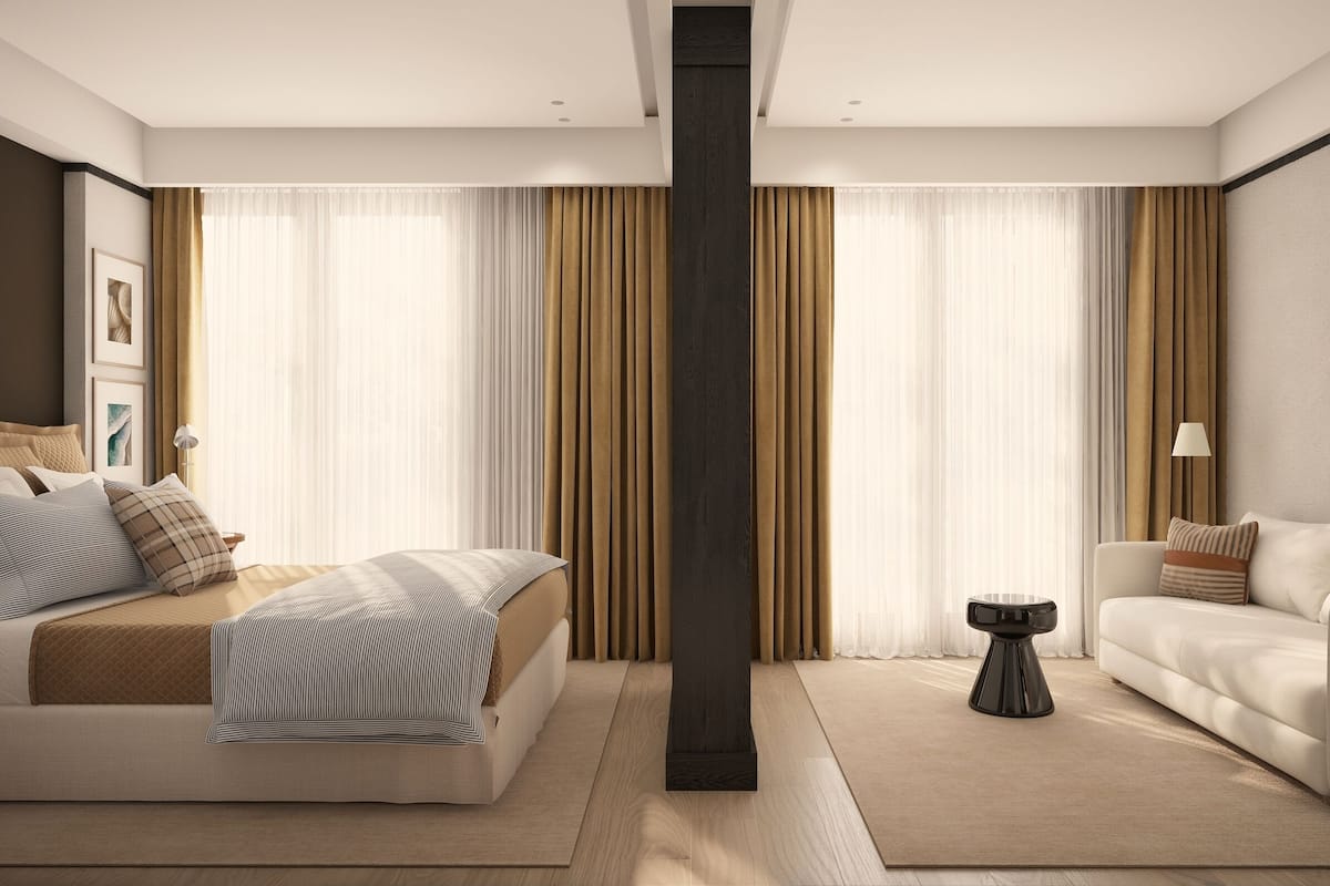 Suíte estúdio júnior | Lençóis italianos Frette, roupas de cama premium, camas Select Comfort