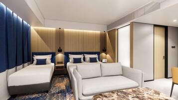 Family Room | Meja, cadar katil