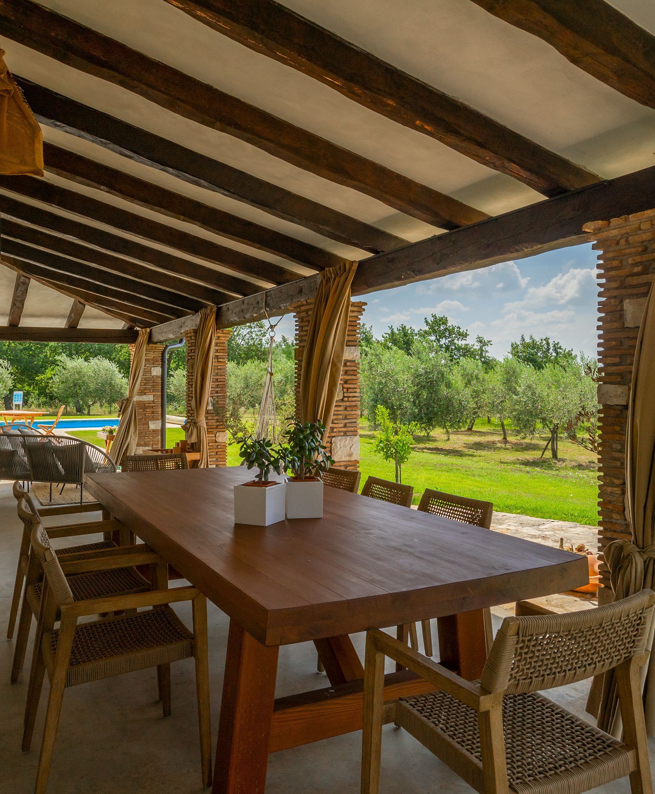 Villa, 3 chambres, piscine privée, vue sur le jardin | Restauration en plein air