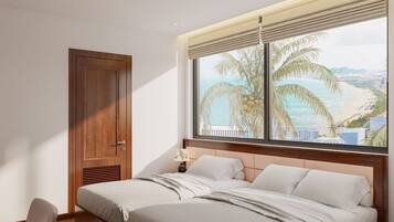 Escrivaninha, espaço de trabalho para notebook, cortinas blackout