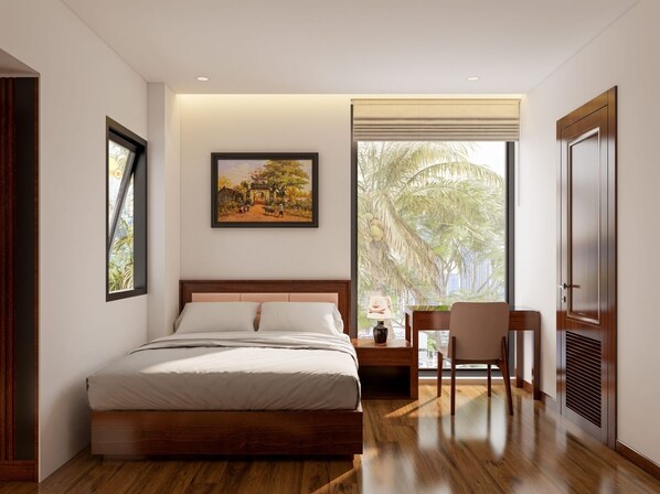 مكتب ومساحة عمل للكمبيوتر المحمول وستائر تعتيم وتجهيزات عازلة للصوت