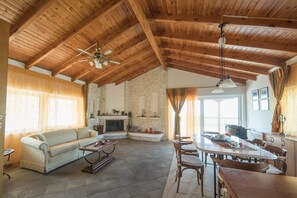 Televisión, chimenea