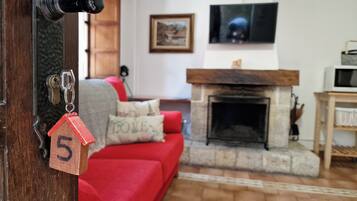 Apartment, 1 Bedroom, Patio, Mountain View | Living area