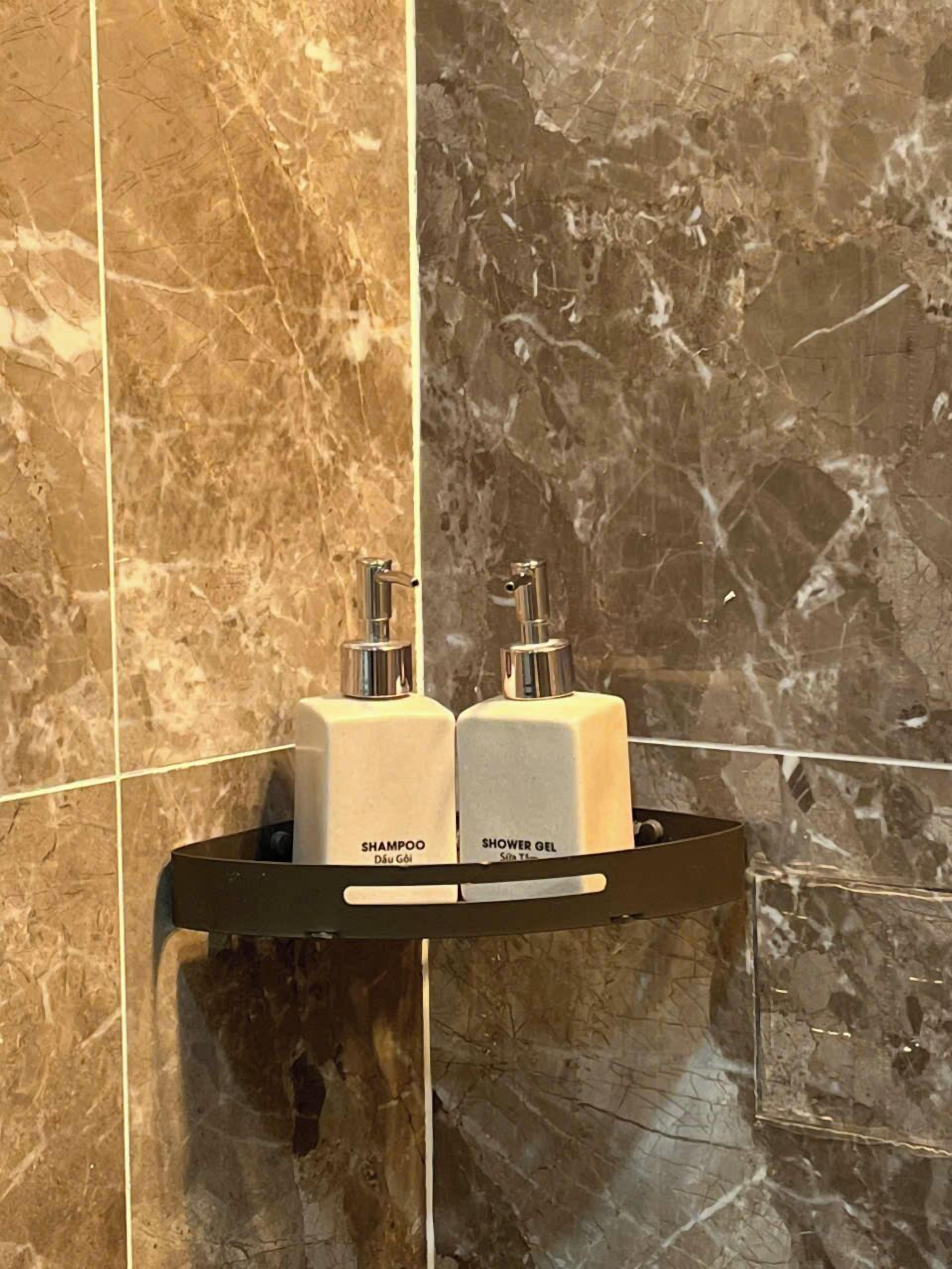 Shower, designer toiletries, hair dryer, bathrobes