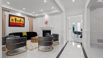 Luxury House, 4 Bedrooms, Garden View | Living area | 43-inch flat-screen TV with satellite channels, Netflix, Hulu