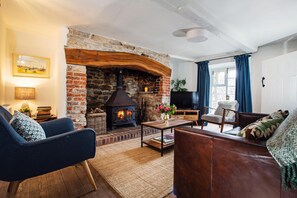 TV, fireplace - Spring Cottage, scenic holiday cottage near the coast (West Lulworth)