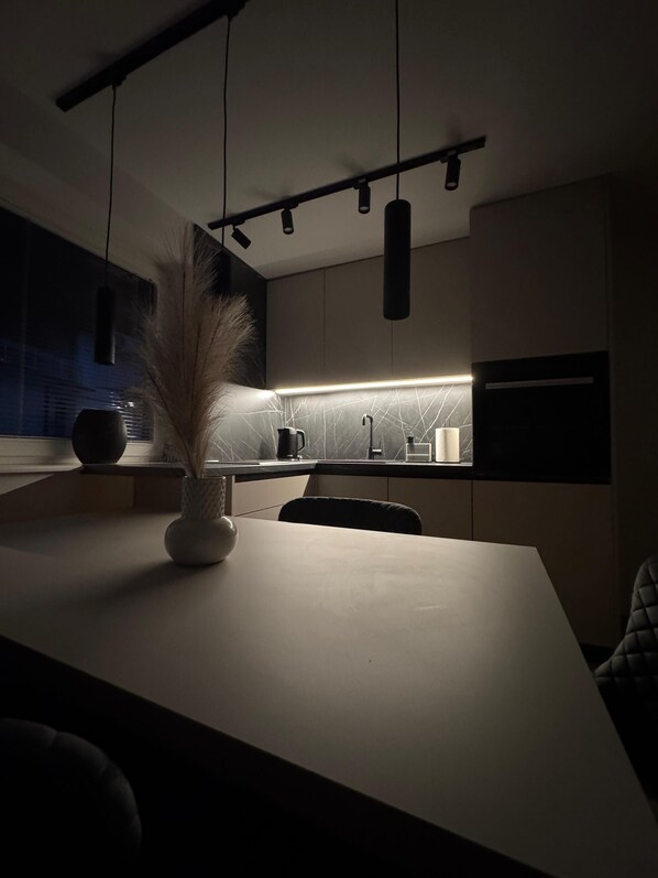 Apartamento superluxo, sacada, vista para o jardim | Cozinha privada