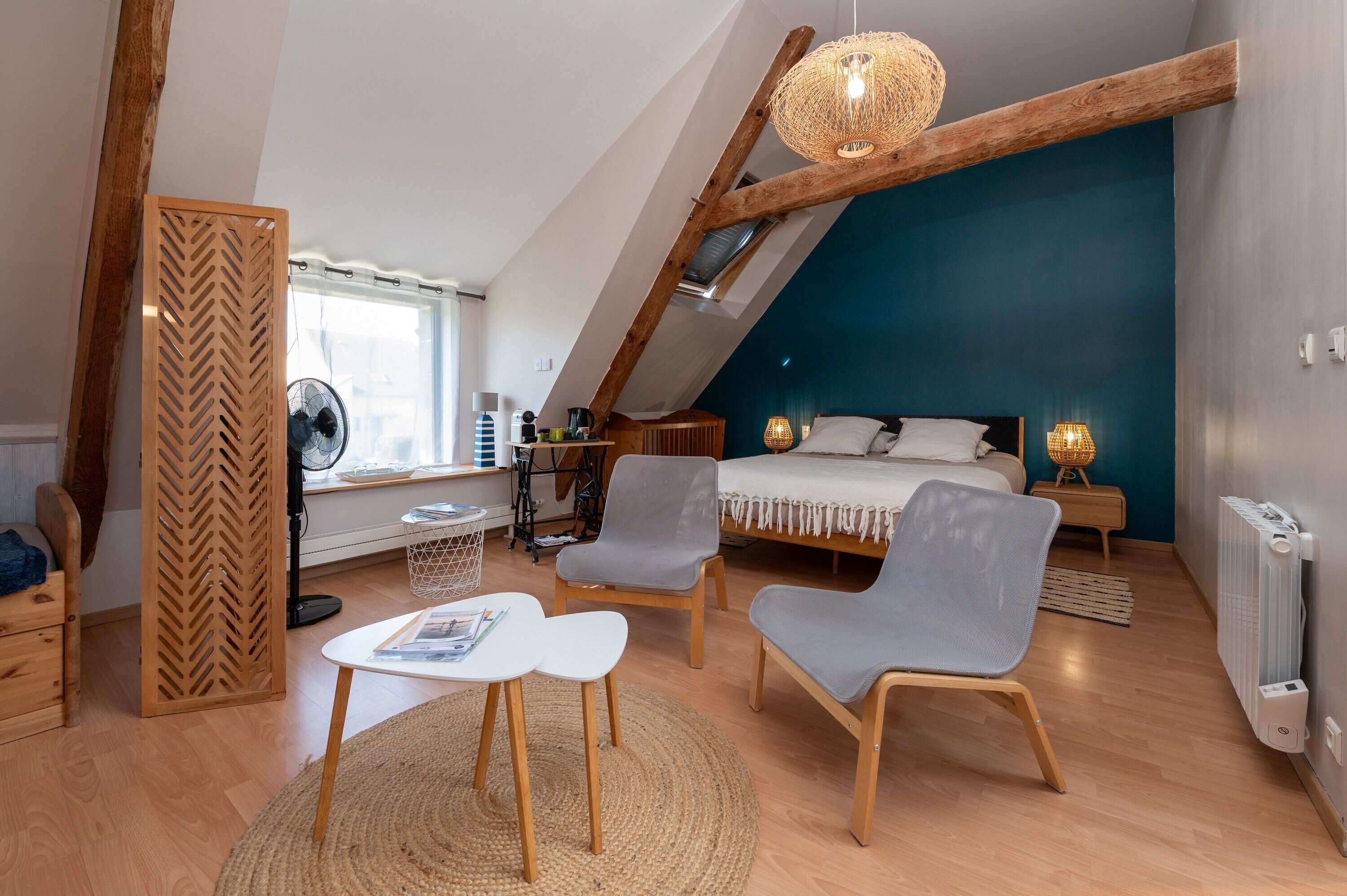 1 غرفة نوم وواي فاي وملاءات أسرّة