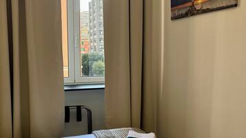 Single Room, Private Bathroom, City View | Frette Italian sheets, premium bedding, down comforters, desk