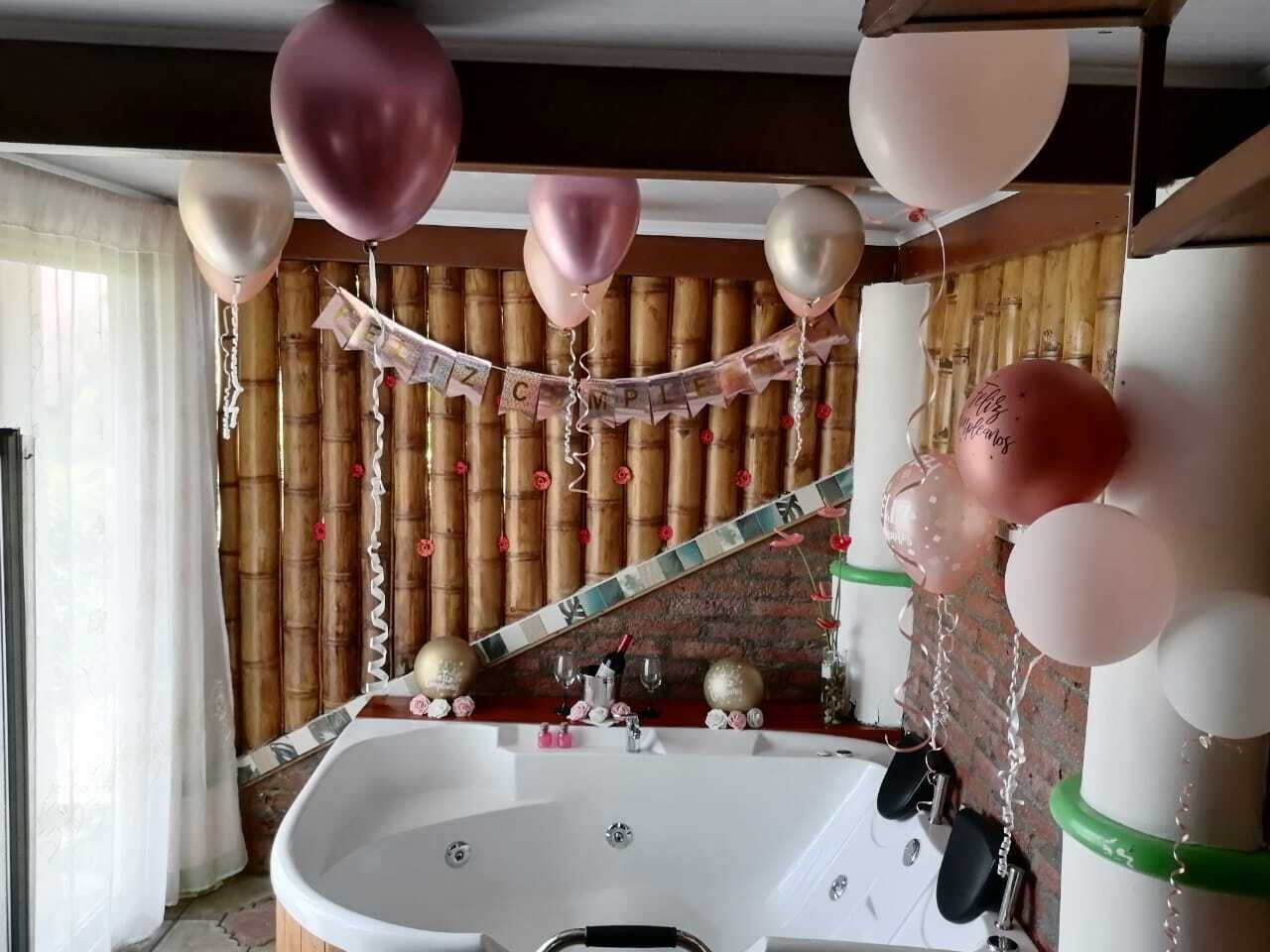 Jetted tub, towels, soap, toilet paper