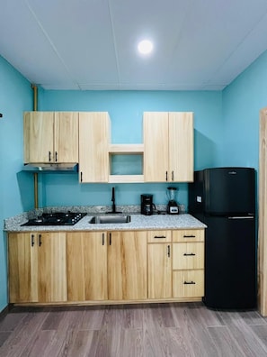 Standard Apartment, 1 Bedroom, Patio | Private kitchen | Fridge, stovetop, cookware/dishes/utensils - CHURROS (La Libertad)