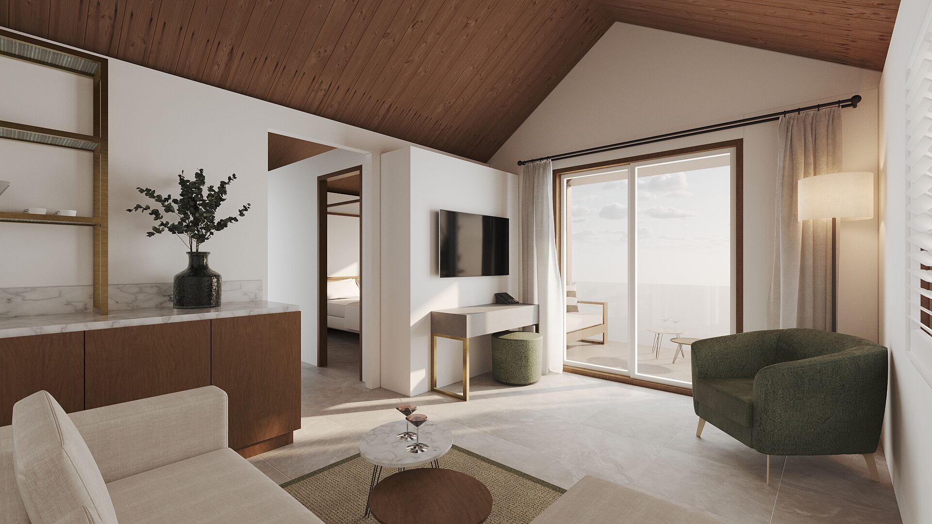 Suite Studio Supérieure, patio, vue montagne | Coffres-forts dans les chambres, Wi-Fi gratuit