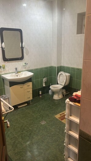 Ensemble douche/baignoire, articles de toilette gratuits, sèche-cheveux