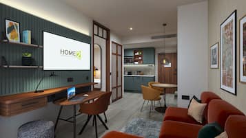 Roupas de cama antialérgicas, cofres nos quartos, cortinas blackout