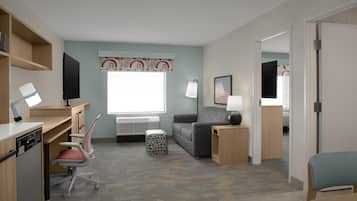 Suite, 1 Bedroom | Living area | 46-inch Smart TV with satellite channels, Netflix, Hulu