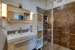 Shower, hair dryer