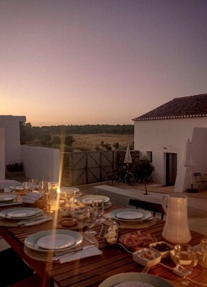 Outdoor banquet area