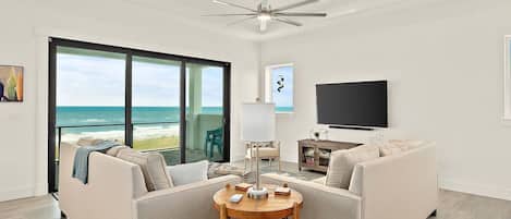 TV, bøker og stereoanlegg