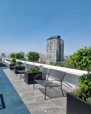Terrace/patio - Minimalist loft with great view to Reforma 23 (Ciudad de México)