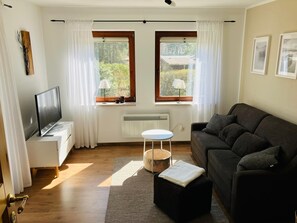 Fernseher, Kamin, Stereoanlage