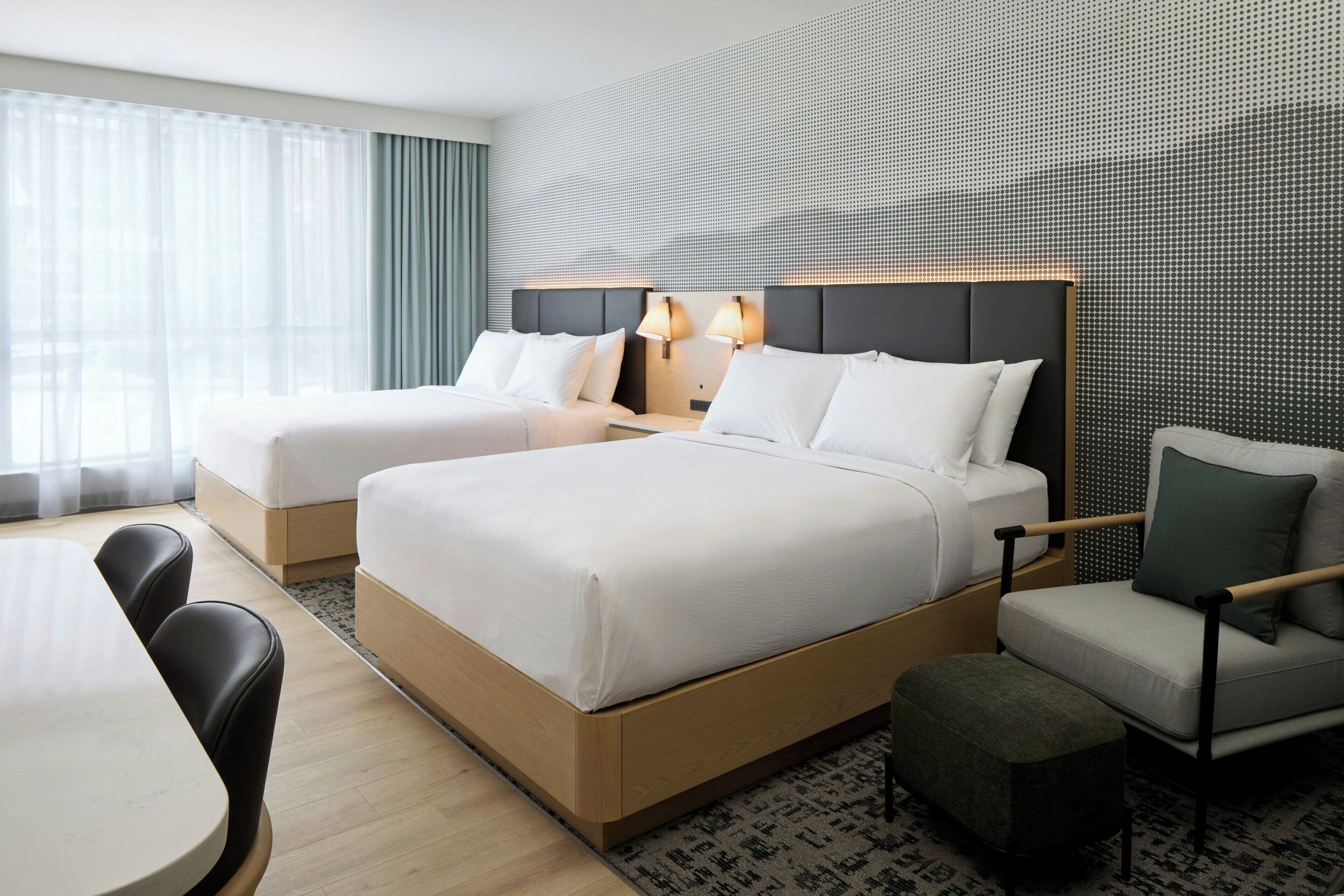 Studio, 2 Queen Beds | Desk, free WiFi, bed sheets