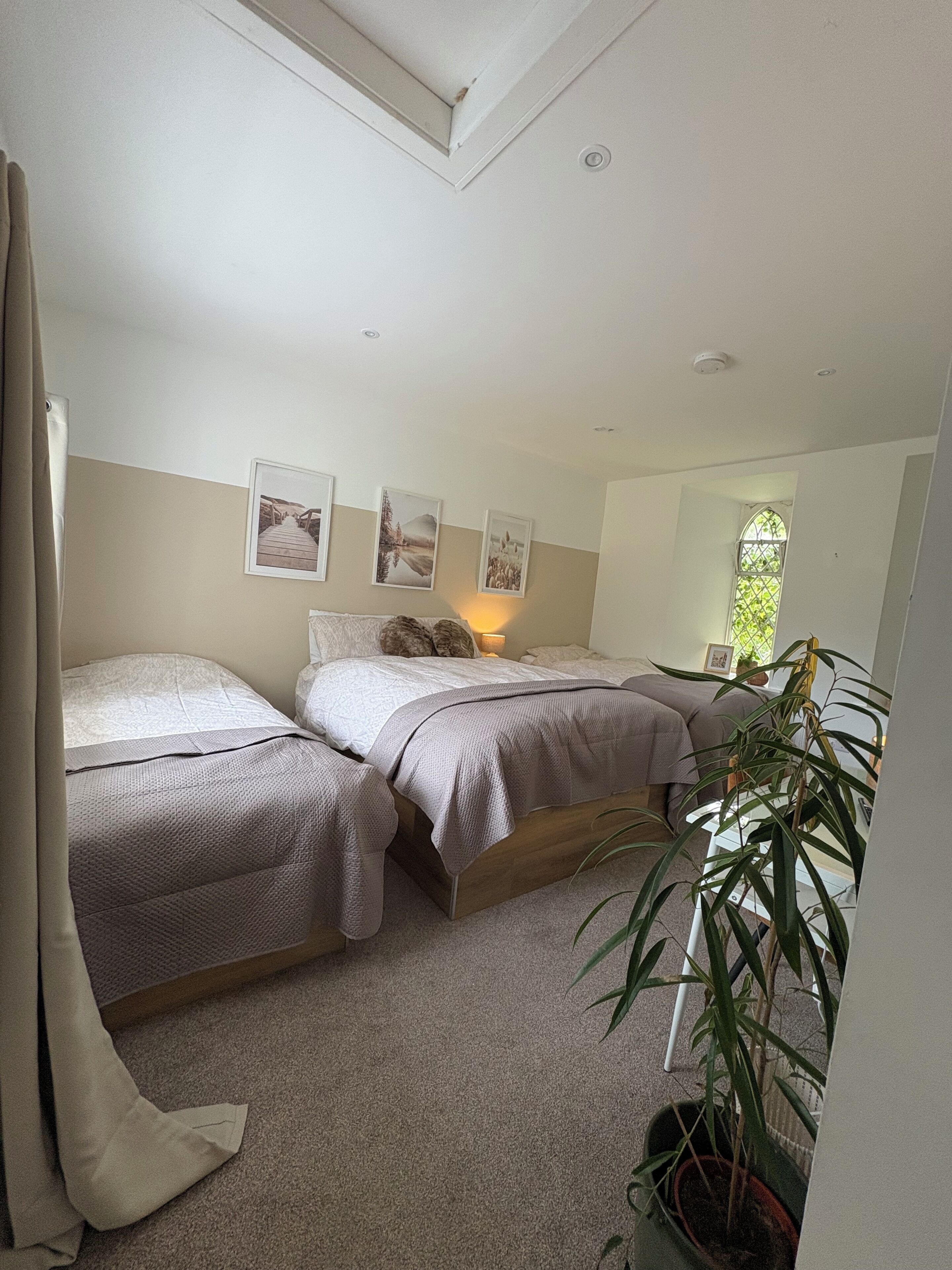 Classic Quadruple Room, Garden View | Desk, laptop workspace, free WiFi