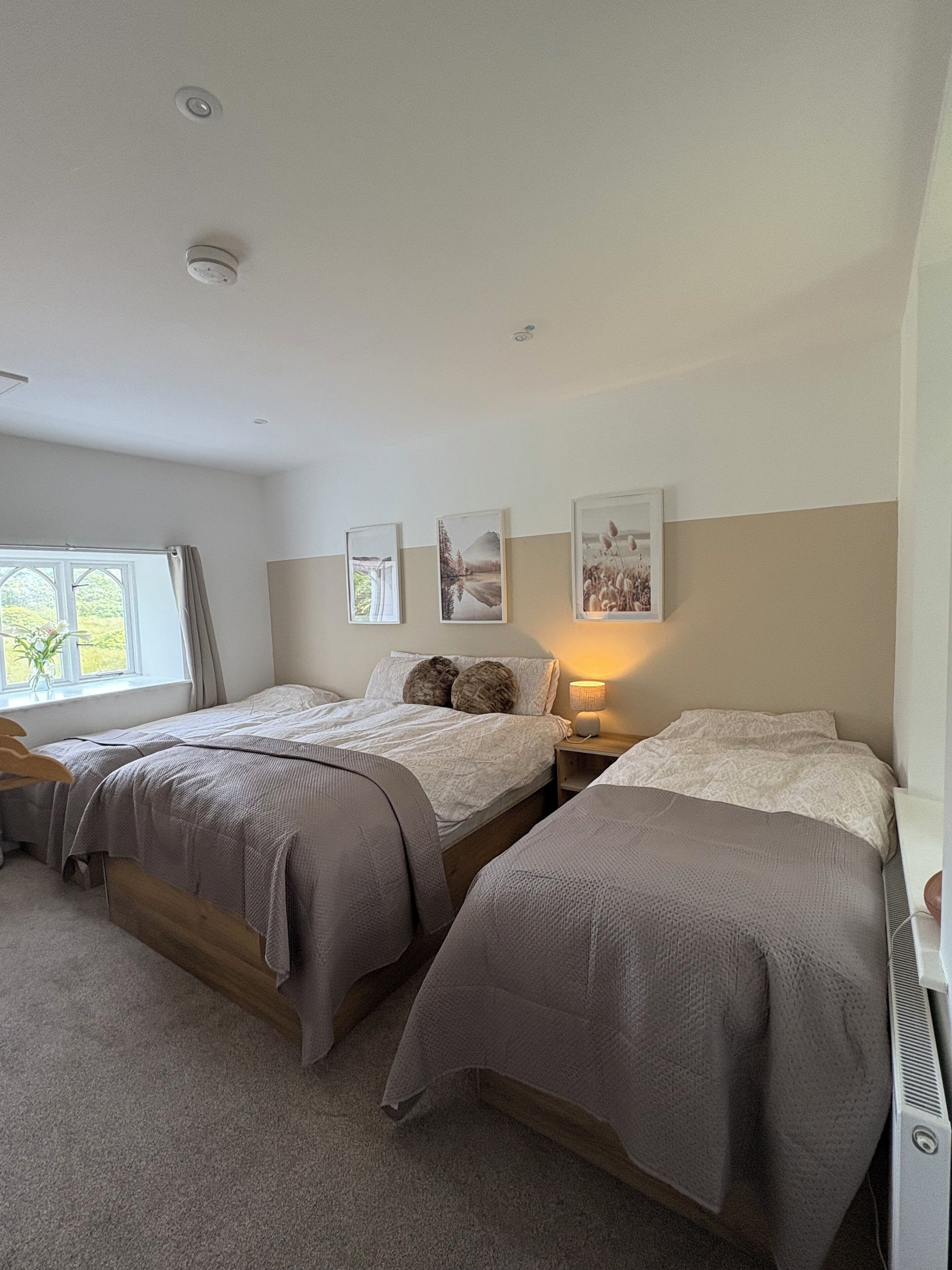 Classic Quadruple Room, Garden View | Desk, laptop workspace, free WiFi