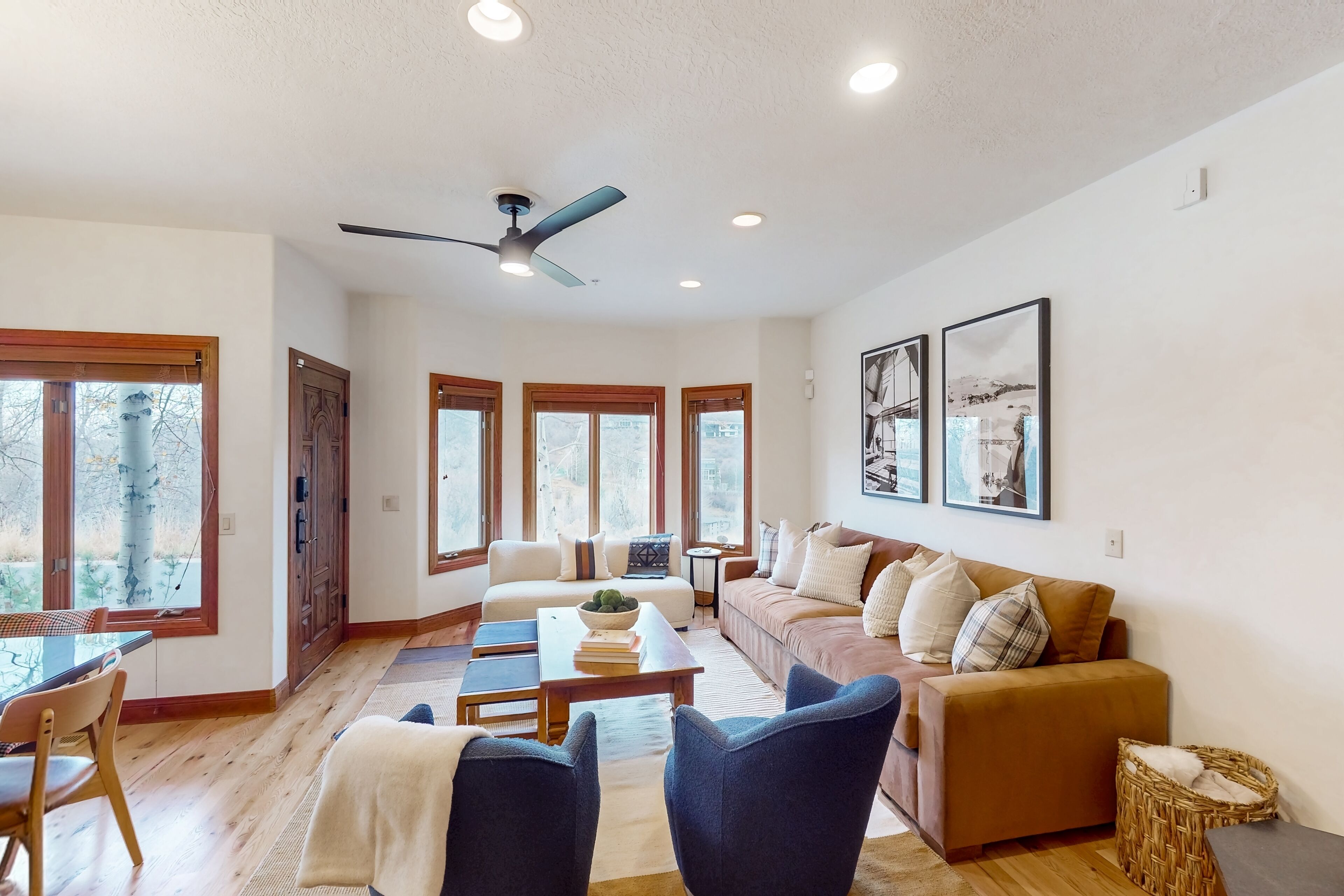 Télévision, cheminée, table de tennis de table