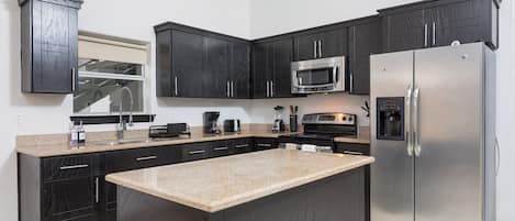 Microwave, oven, stovetop, dishwasher