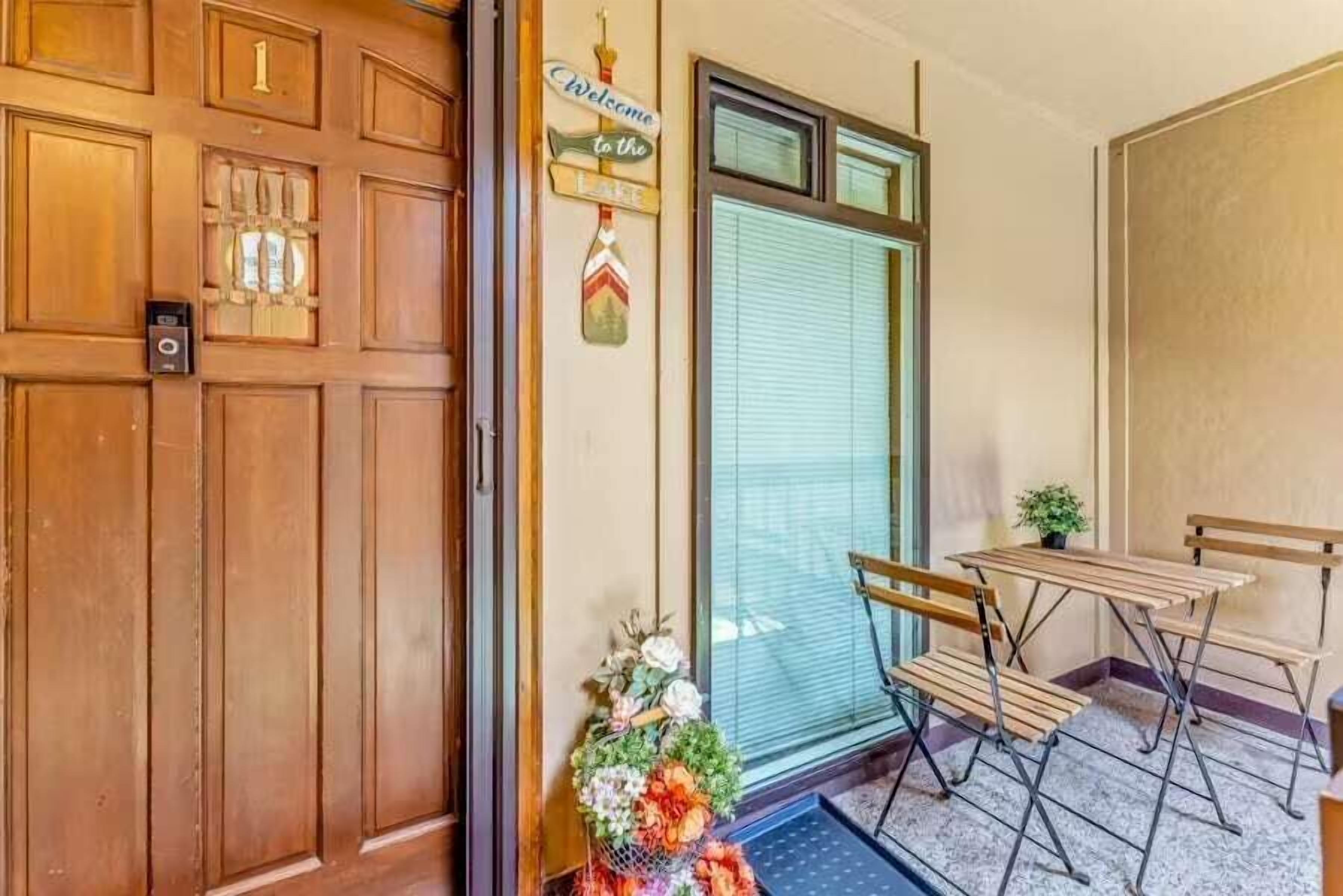Small private balcony right outside the front door.