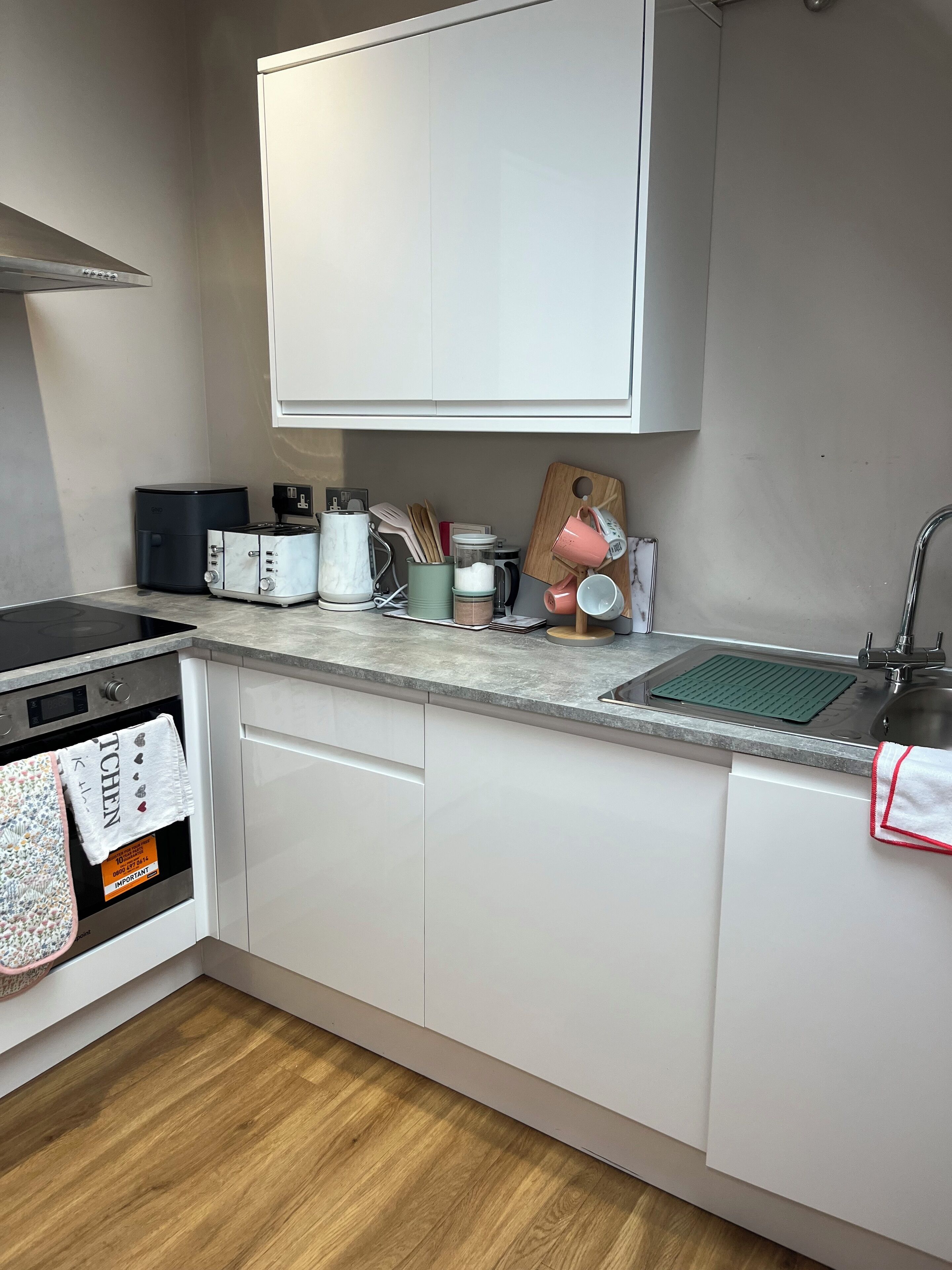 Microwave, oven, stovetop, dishwasher