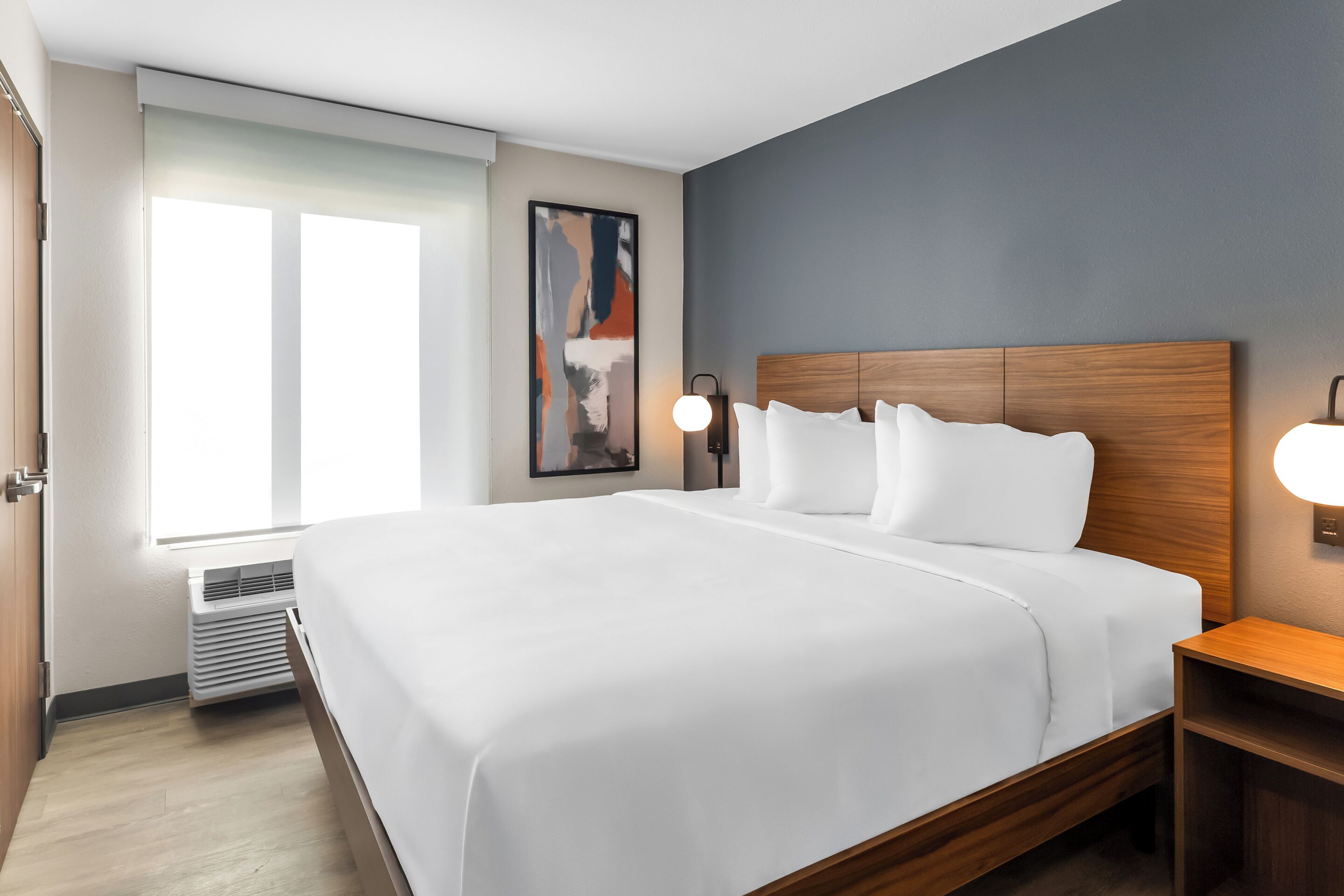 Pillowtop beds, desk, laptop workspace, iron/ironing board