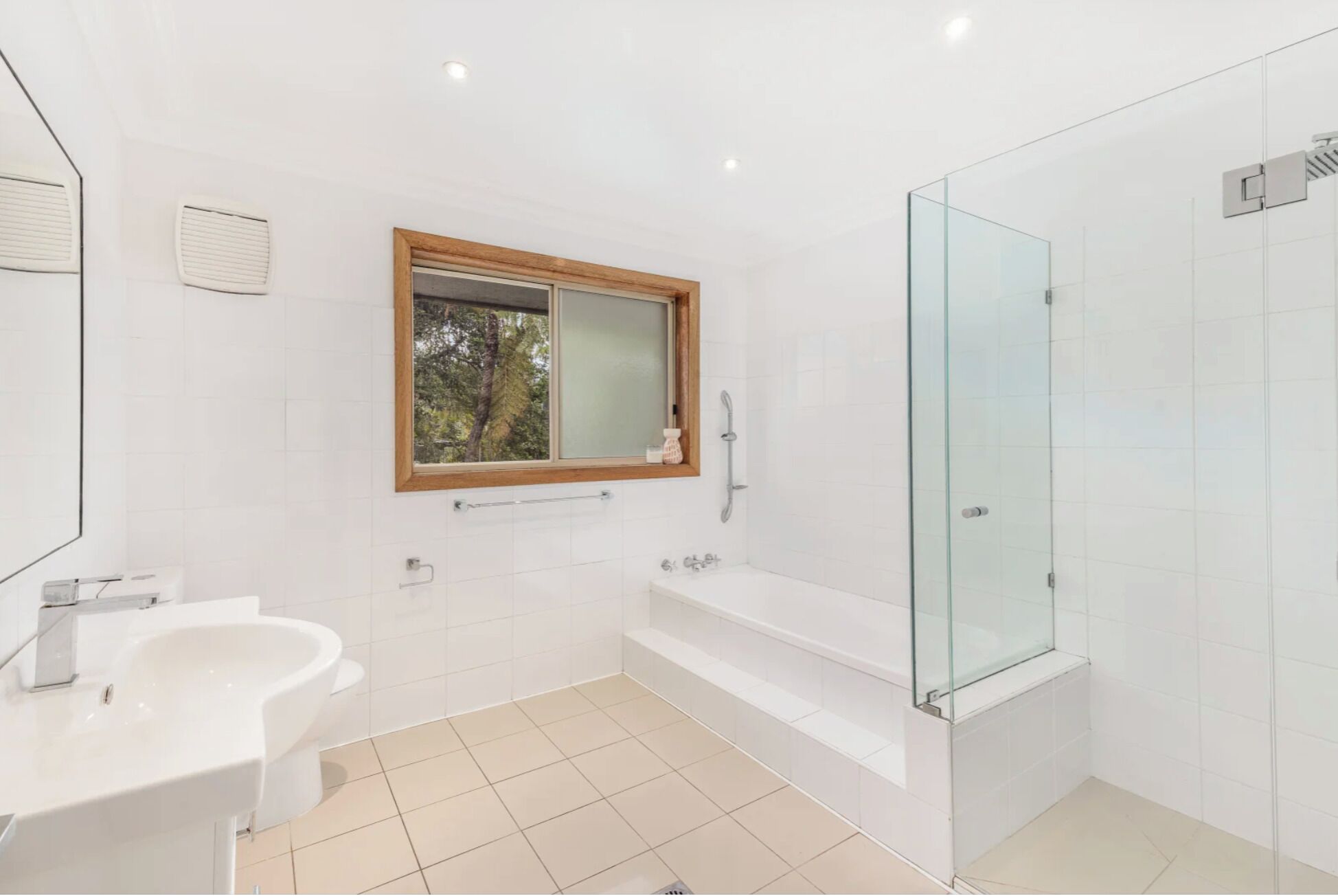 Shower, towels, soap, toilet paper