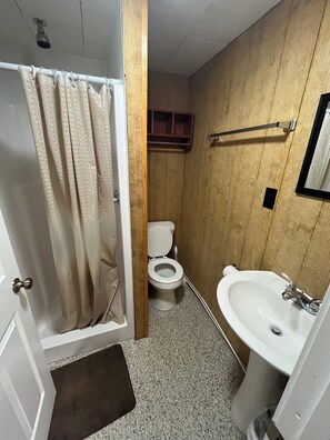 Regadera y papel de baño 