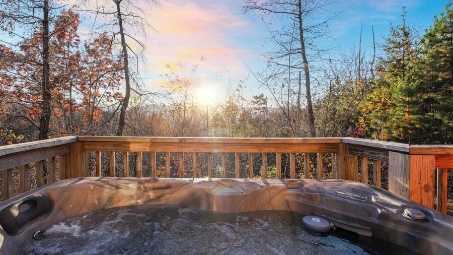 Hot Tub, Game Loft, Open Living, Minutes to Downtown Gatlinburg Whisper Cabin by Avantstay