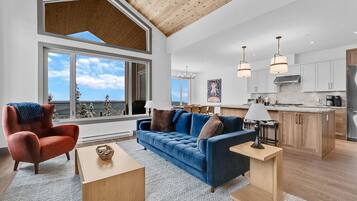 Télévision, cheminée, livres