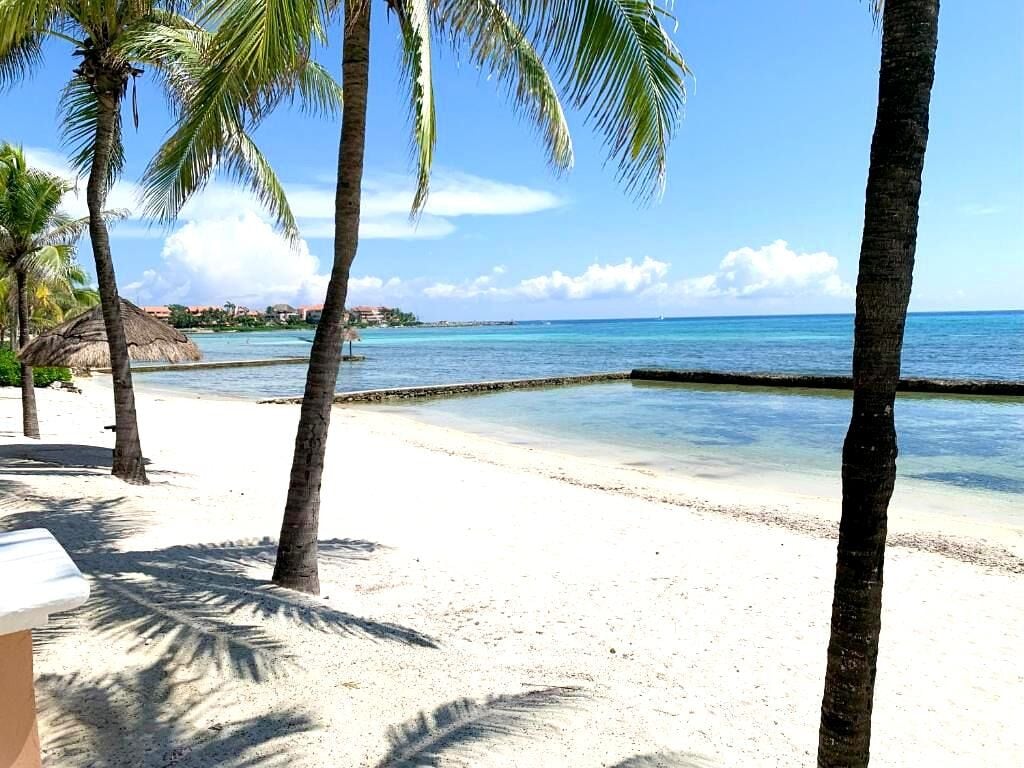 Beach nearby, beach umbrellas, beach towels