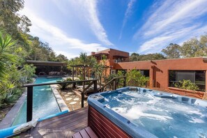 Terrace/patio - Solterra | Luxury 25m Pool, Spa and Coastal Acreage Mudjimba | 5Mins Airport (Mudjimba)