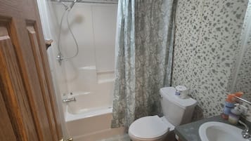 Towels, soap, shampoo, toilet paper