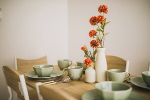 Deluxe Apartment | Private kitchen | Full-size fridge, microwave, stovetop, cookware/dishes/utensils - R Residence Tengachaya IV (Osaka)