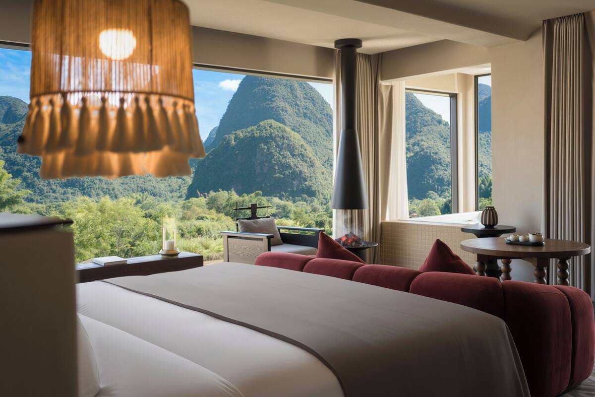 Premium bedding, memory-foam beds, free minibar, desk