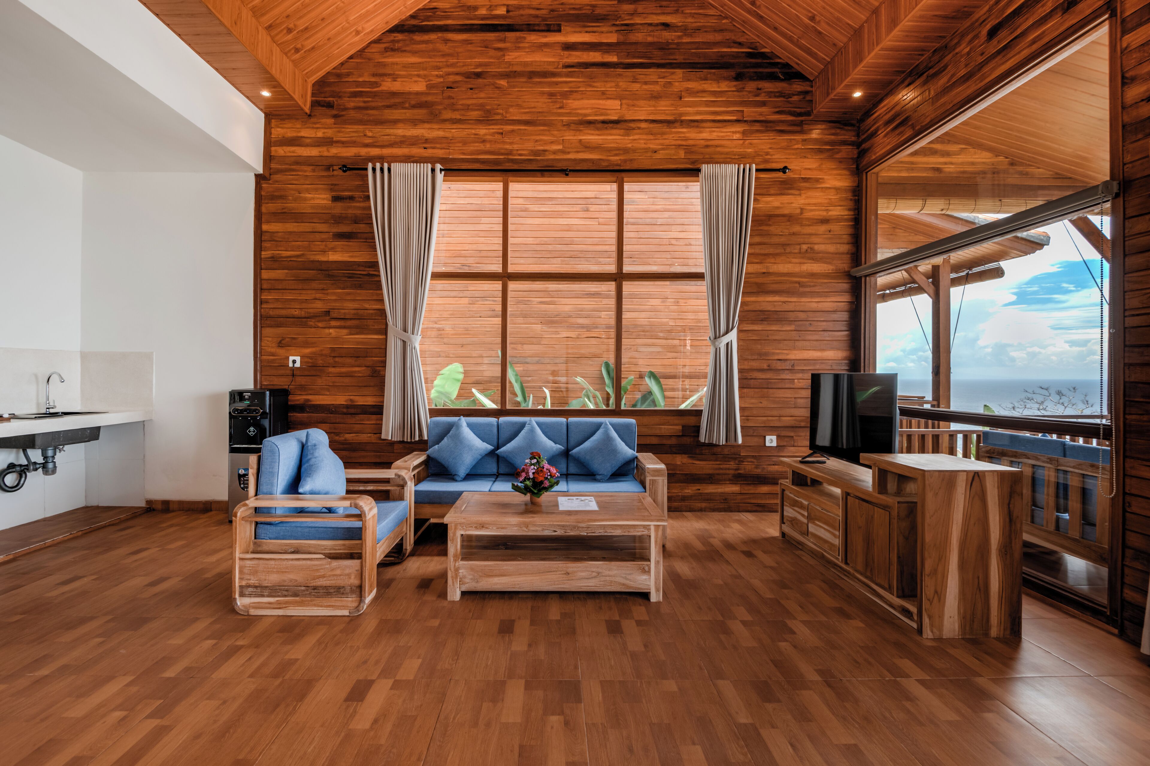 Kamar Deluks, balkon, pemandangan samudra | Area keluarga