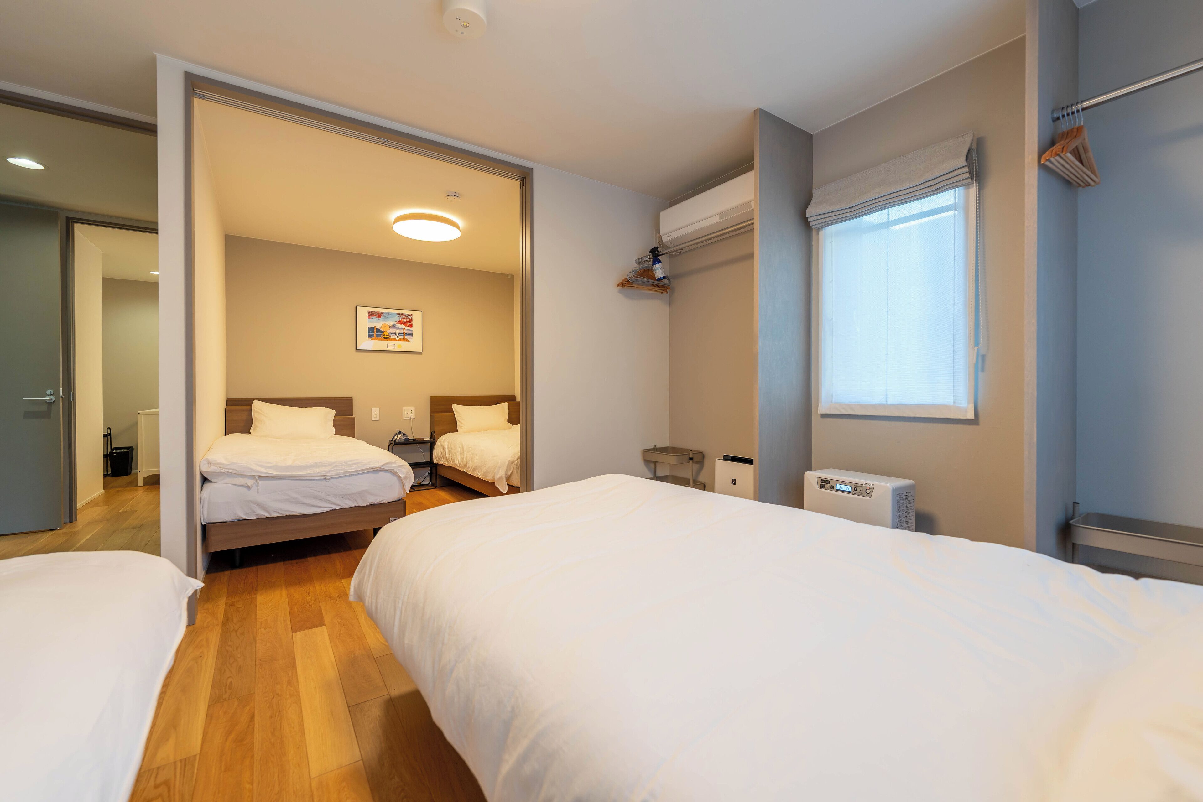 Desk, iron/ironing board, travel cot, free WiFi