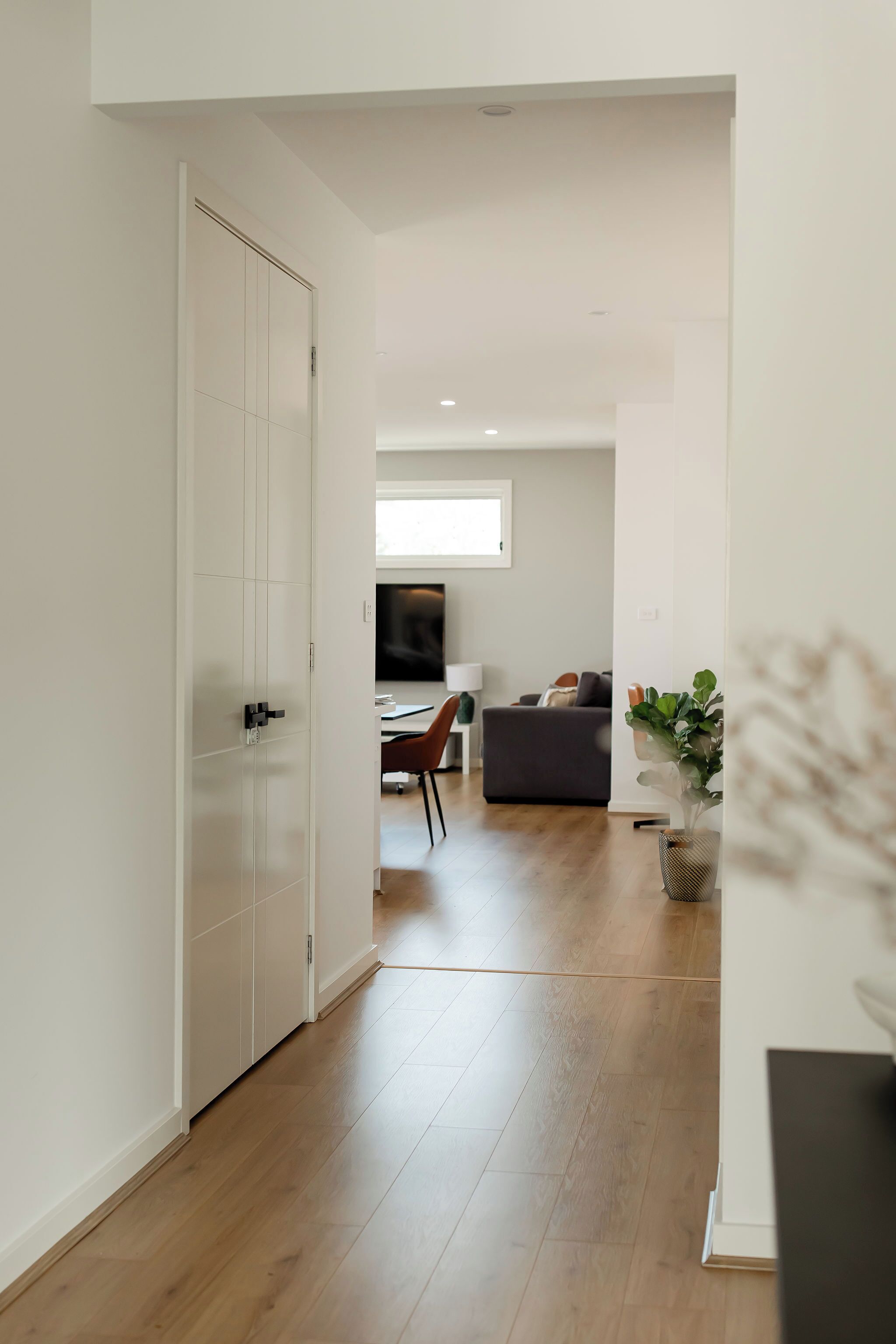 Smart TV, chimenea y estéreo 