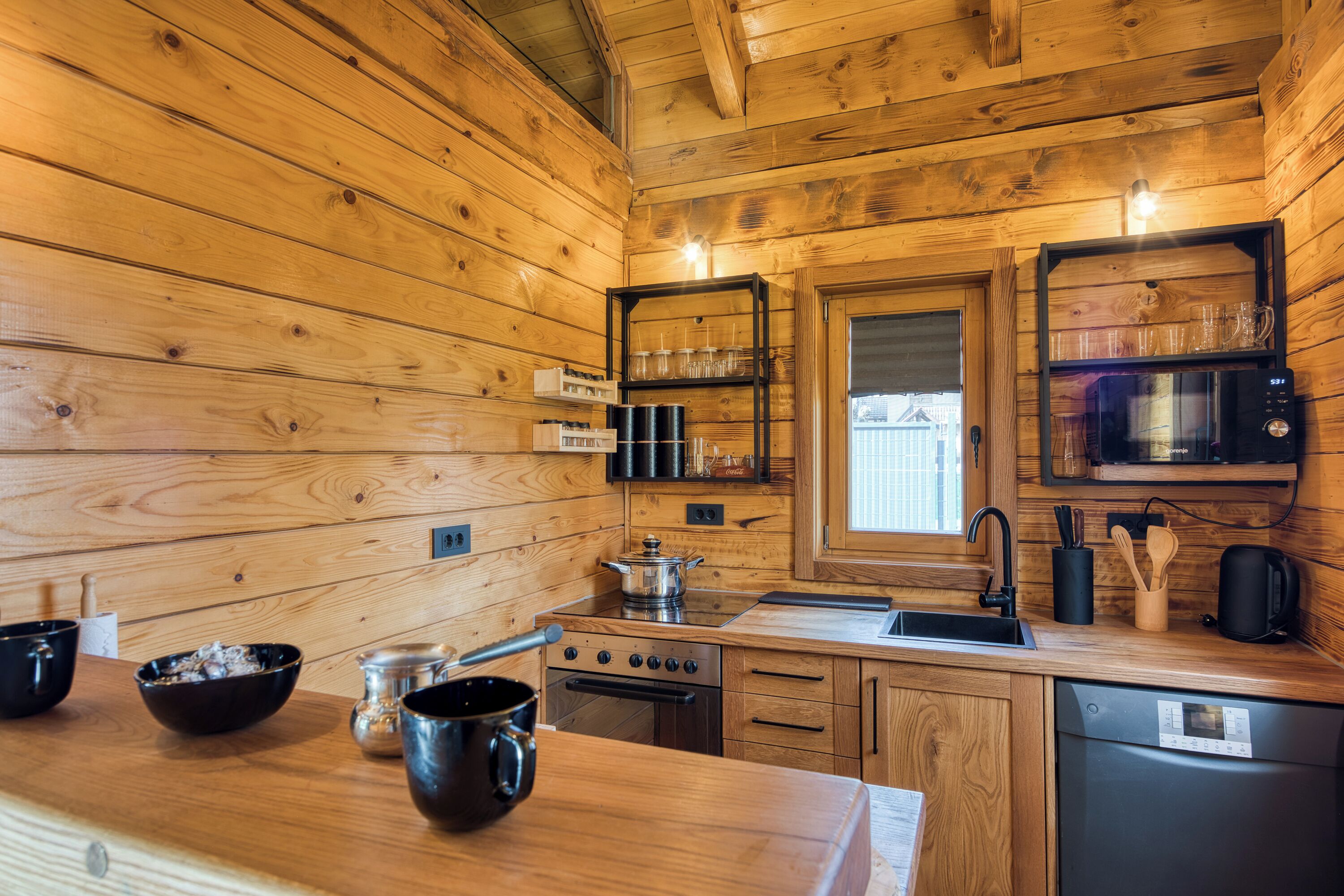 Standard Chalet, Multiple Bedrooms (Wood House Bela Krajina) | Private kitchen | Fridge, microwave, oven, stovetop