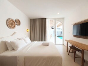 Premium-Villa, 2 Schlafzimmer, Balkon, Poolblick | Ausblick vom Zimmer
