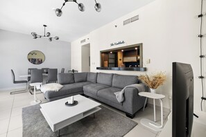Living area - 2BR Partial Burj Khalifa View (Dubai)