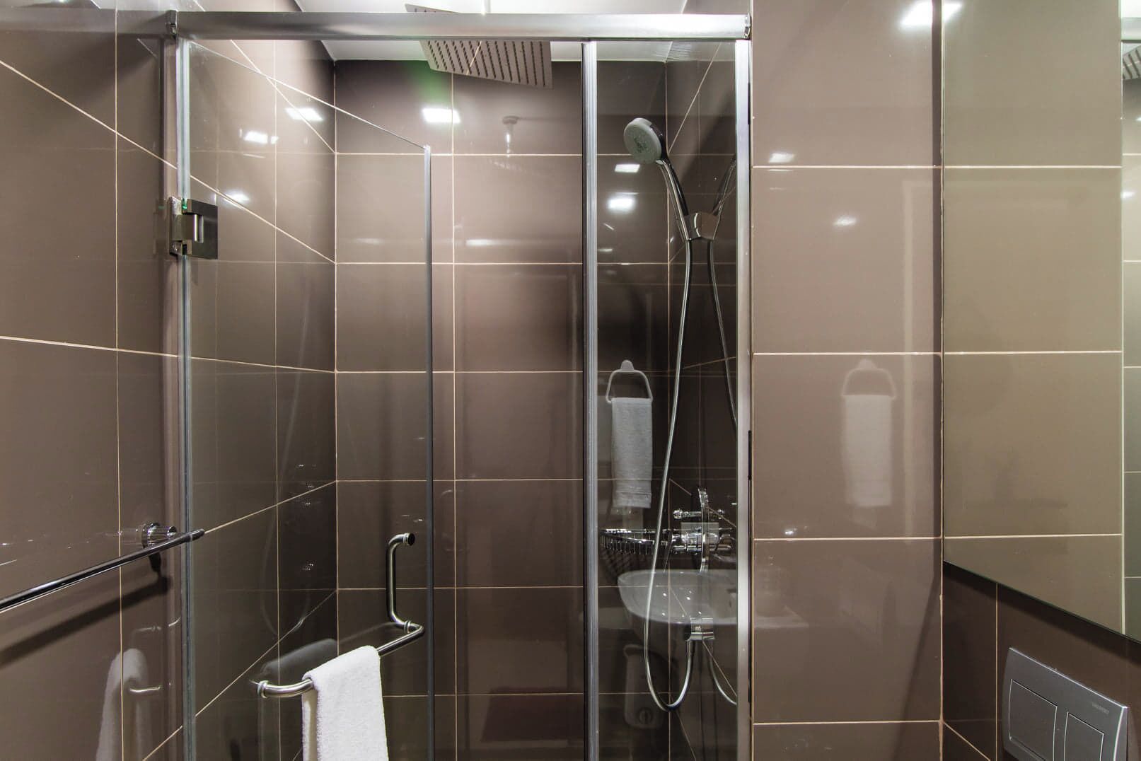 Hair dryer, bidet, towels, soap