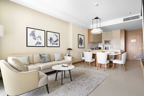 Living area - 2BR Steps to Burj Khalifa Dubai Mall (Dubai)