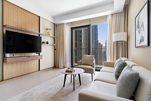 Living area - 2BR Steps to Burj Khalifa Dubai Mall (Dubai)